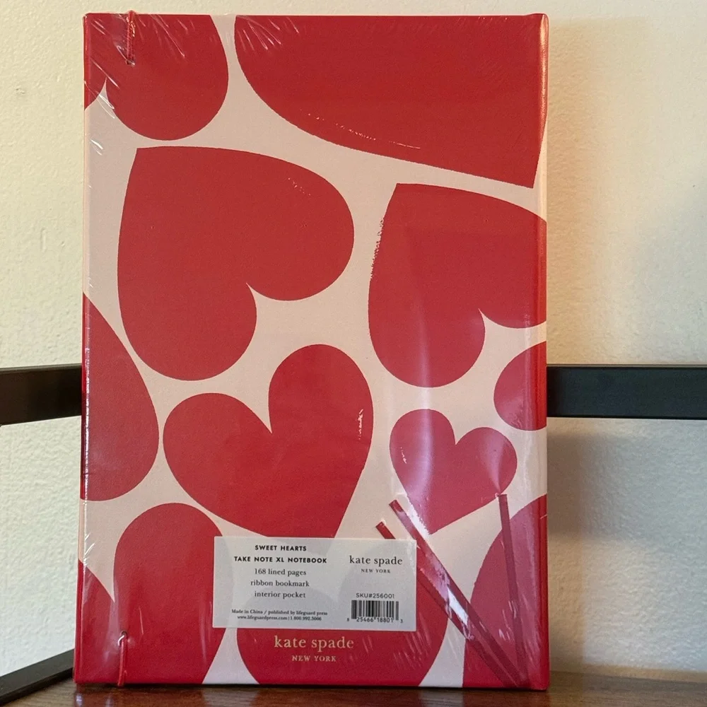 Kate Spade New York Sweet Hearts Take Note Extra Large Notebook in Blush